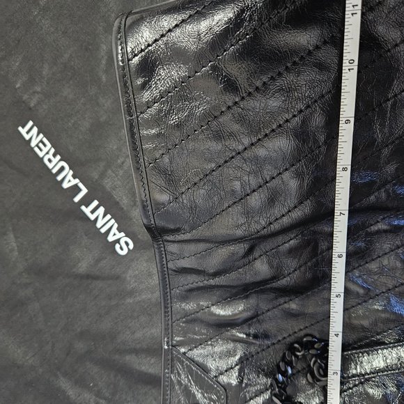 YSL Niki Large Crinkled Calf Shopper Tote Bag- Almost NEW w/ black on black HW - Picture 9 of 17